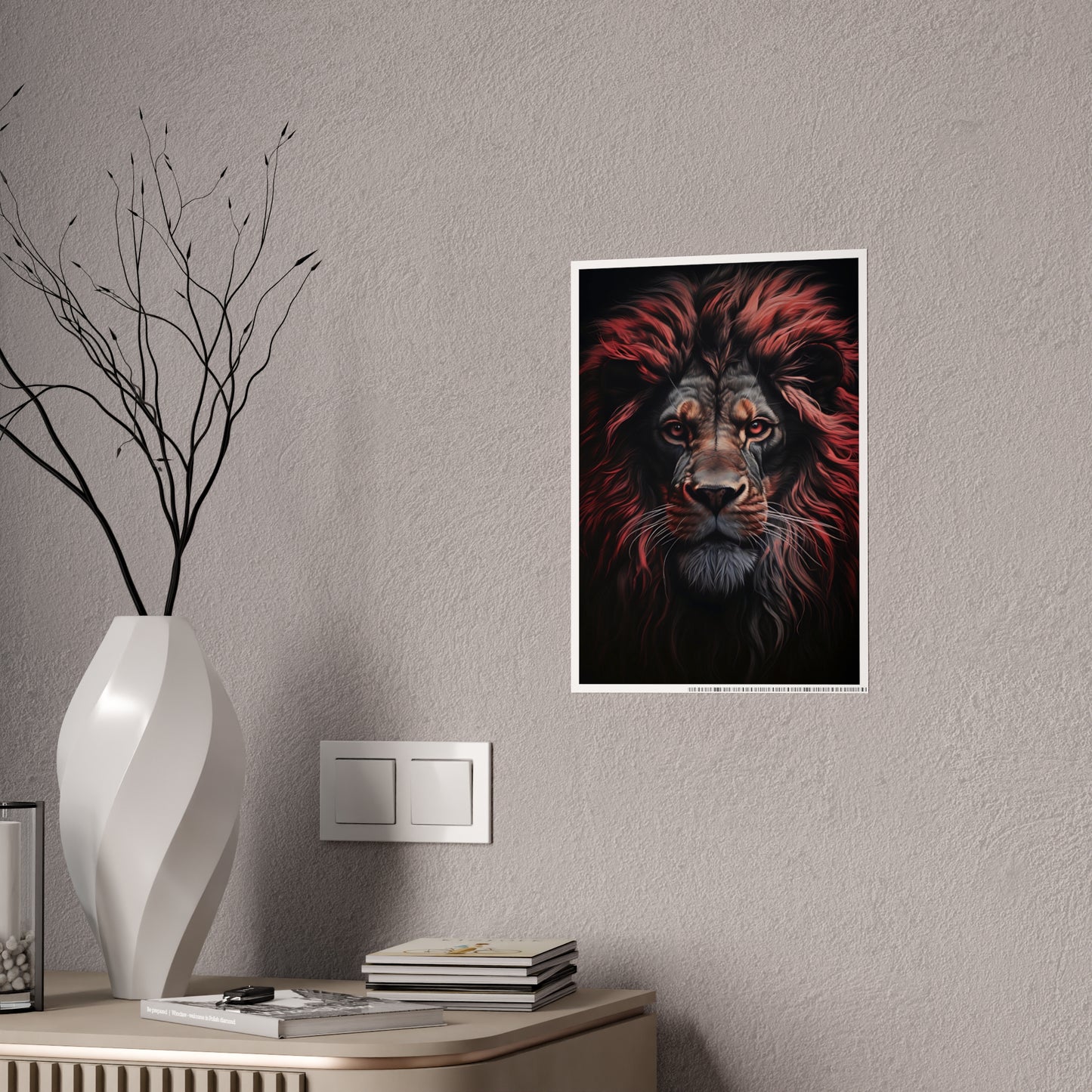 Lion Art Print Poster - Vibrant Glossy Wall Decor for Animal Lovers, Modern Home Accent, Majestic Lion Art - VYBE Shop