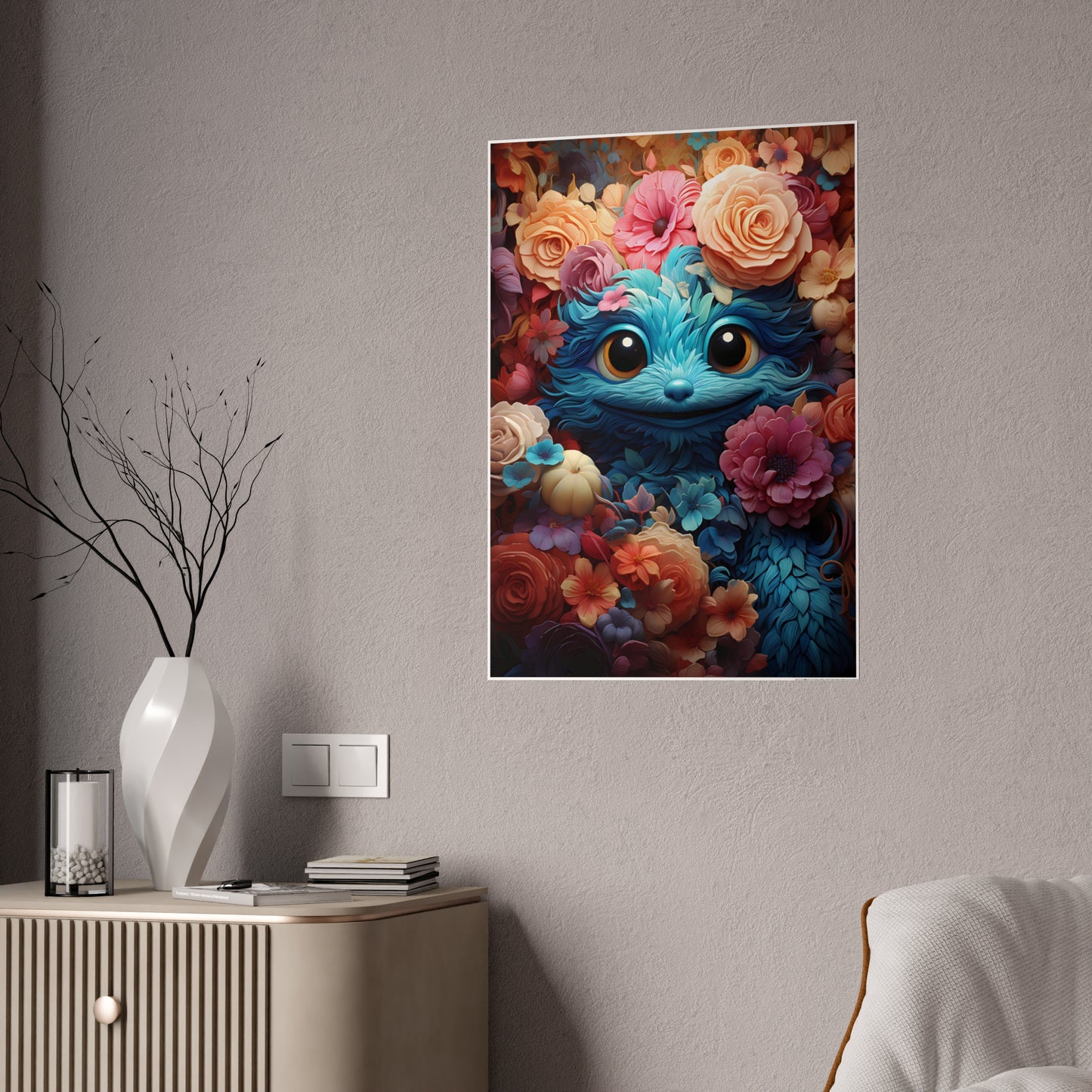 Whimsical Cat Art Poster – Enchanting Creature Artwork for Cat Lovers - VYBE Shop