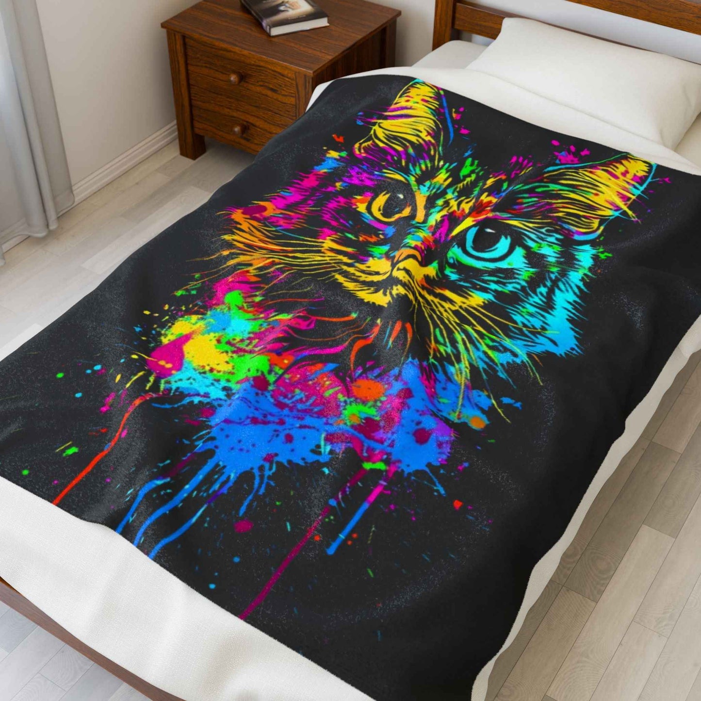 Colorful Cat Plush Blanket