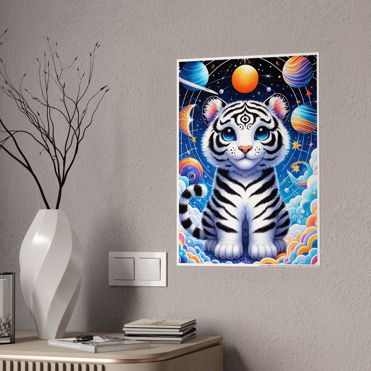 Vibrant Tiger Art - Colorful Animal Gloss Poster - VYBE Shop