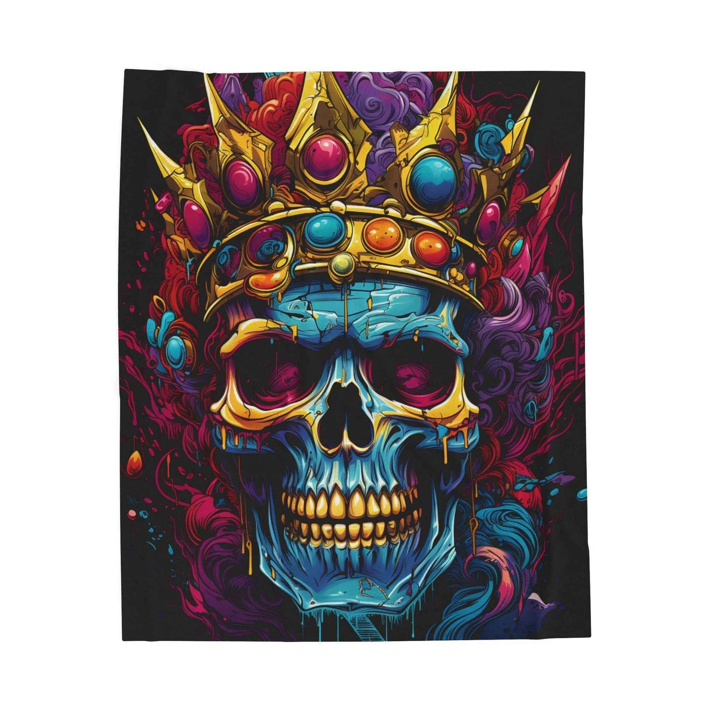 Vibrant Skull Plush Blanket