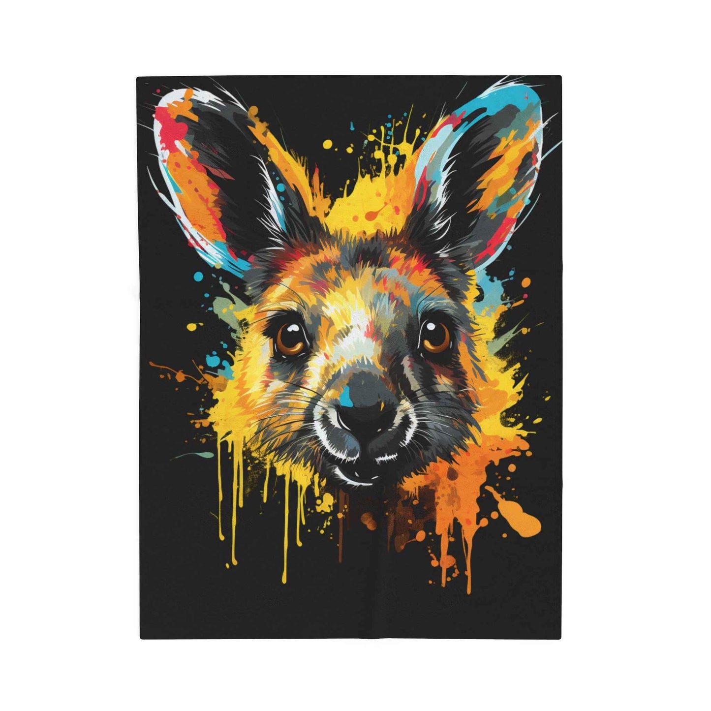 Colorful Kangaroo Plush Blanket