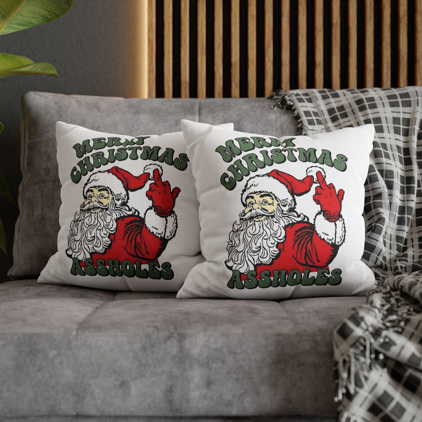 Funny Holiday Pillowcase, Merry Christmas Pillow, Quirky Christmas Decor, Santa Pillow, Gift for Friends, Home Decor - VYBE Shop