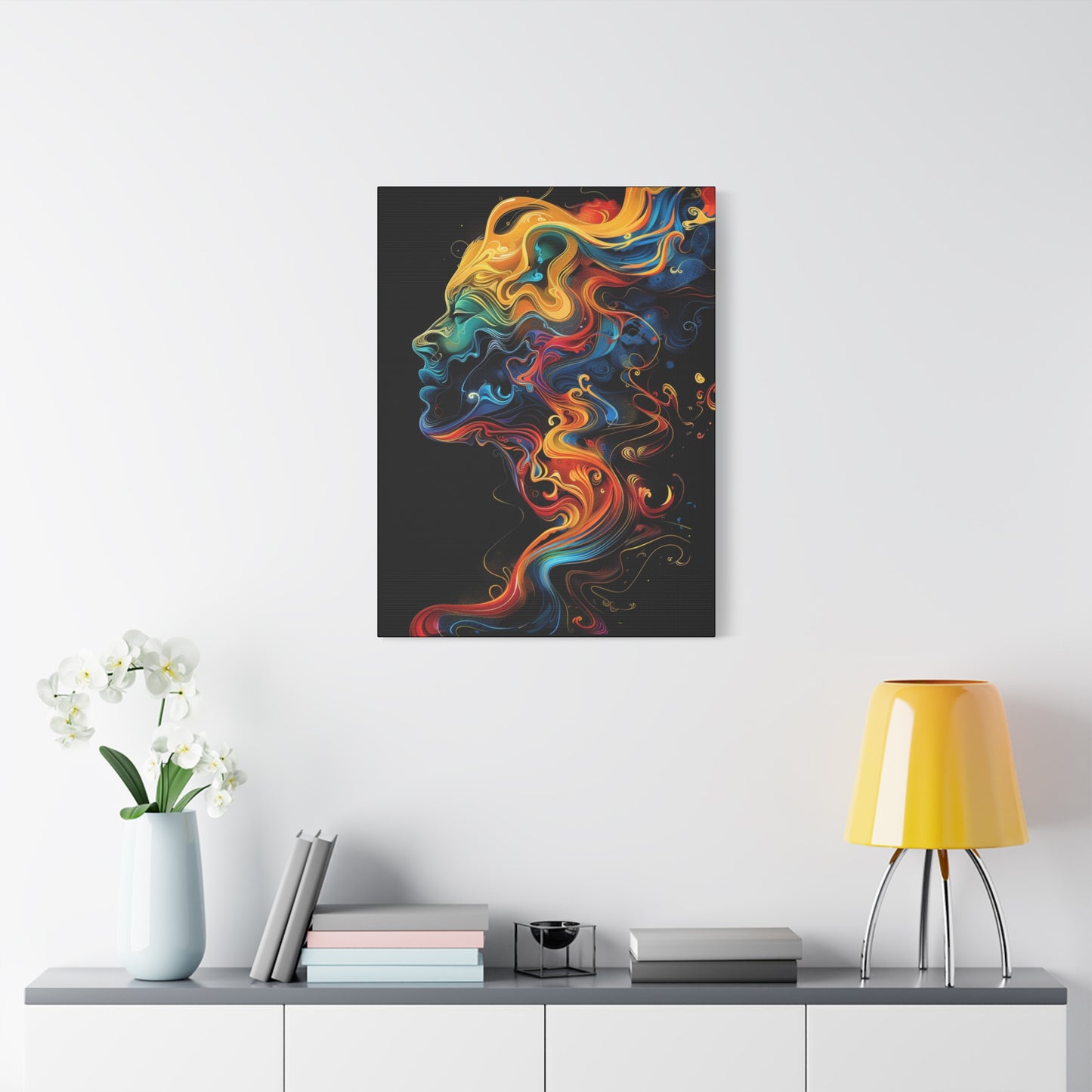 Colorful Abstract Portrait Canvas Art, Modern Wall Decor, Gift for Home, Living Room, Unique Artwork, Trending Decor - VYBE Shop