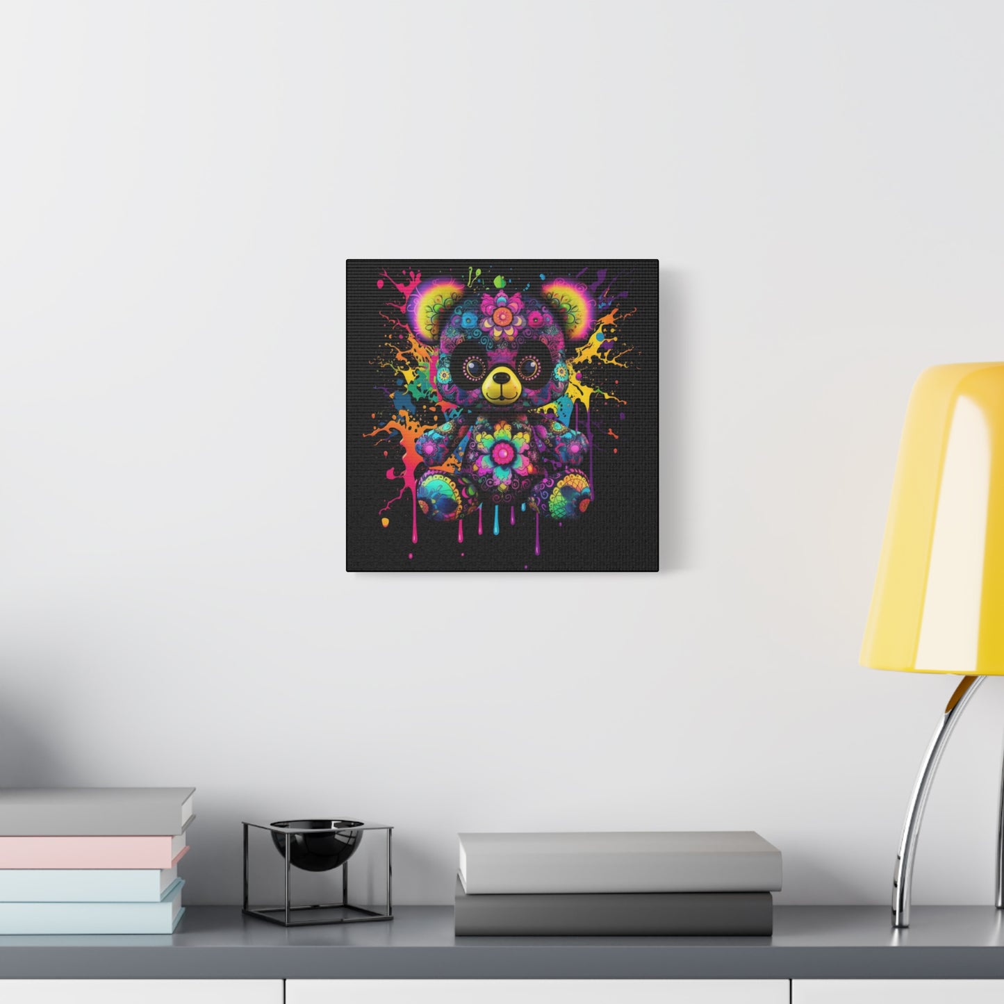 Artistic Bear Canvas Wall Art, Colorful Bear Decor, Playful Room Decor, Unique Gift for Kids, Nursery Wall Hanging - VYBE Shop