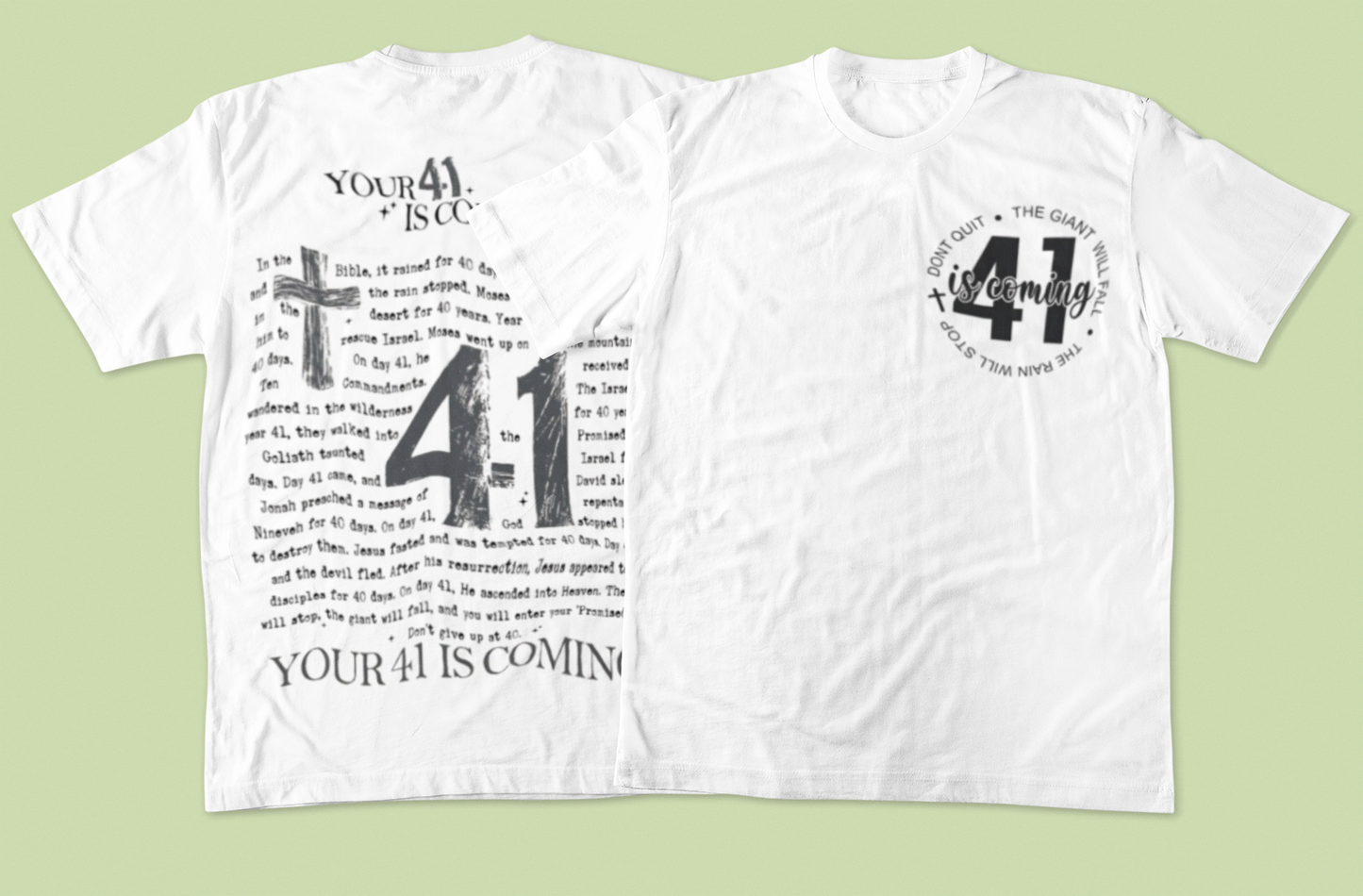 Religious- 41 T-Shirt with Faith Design | Perfect for Believers, Gifts, Church Events, Casual Wear, Spirituality - VYBE Shop