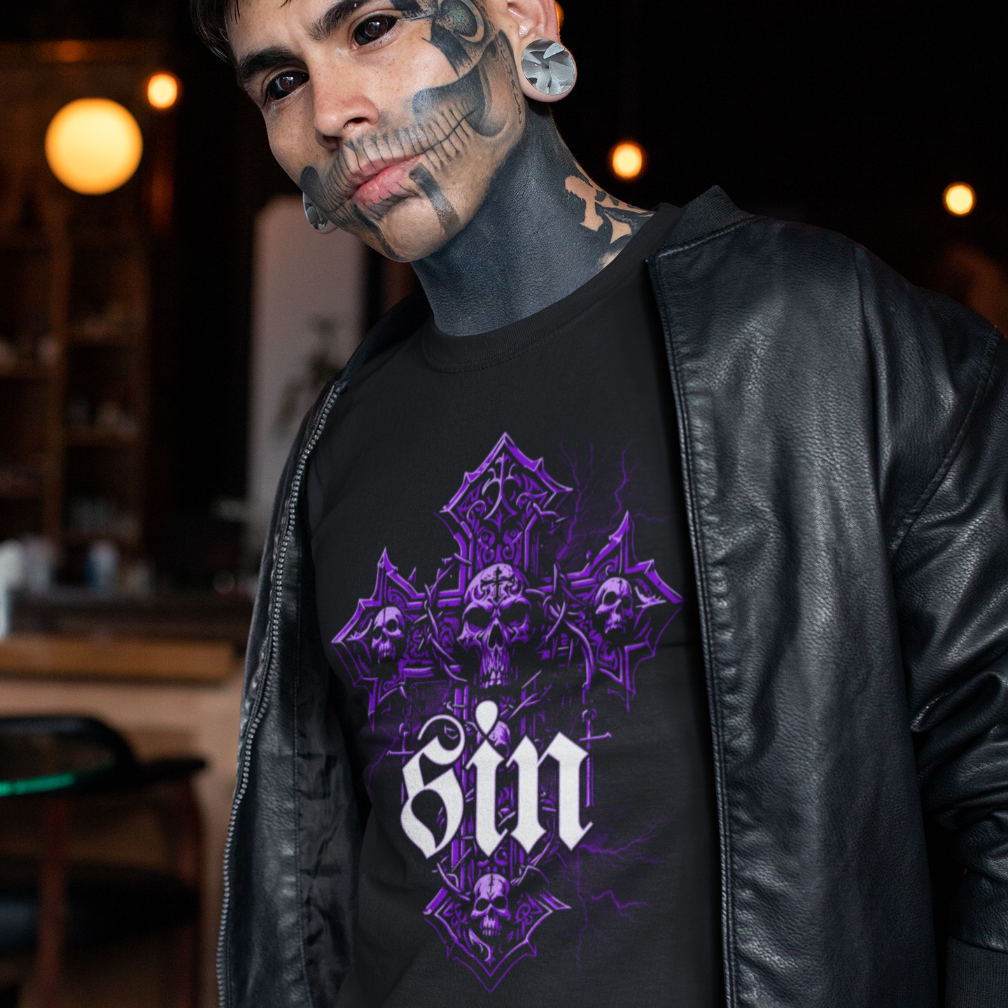 Gothic Sin Cross T-Shirt - VYBE
