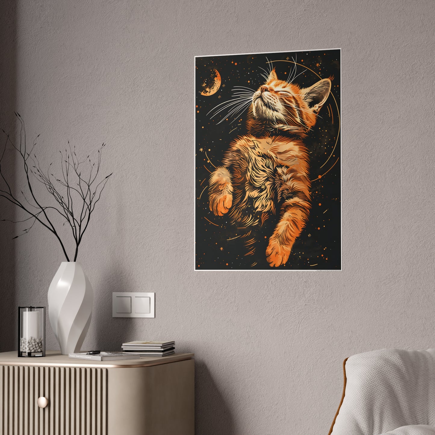 Cat Poster, Cute Cat Art Print, Cat Lover Gift - VYBE Shop