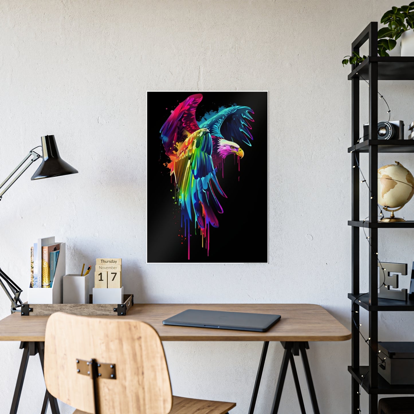 Vibrant Eagle Wall Art - Colorful Gloss Poster for Stunning Home Decor - VYBE Shop