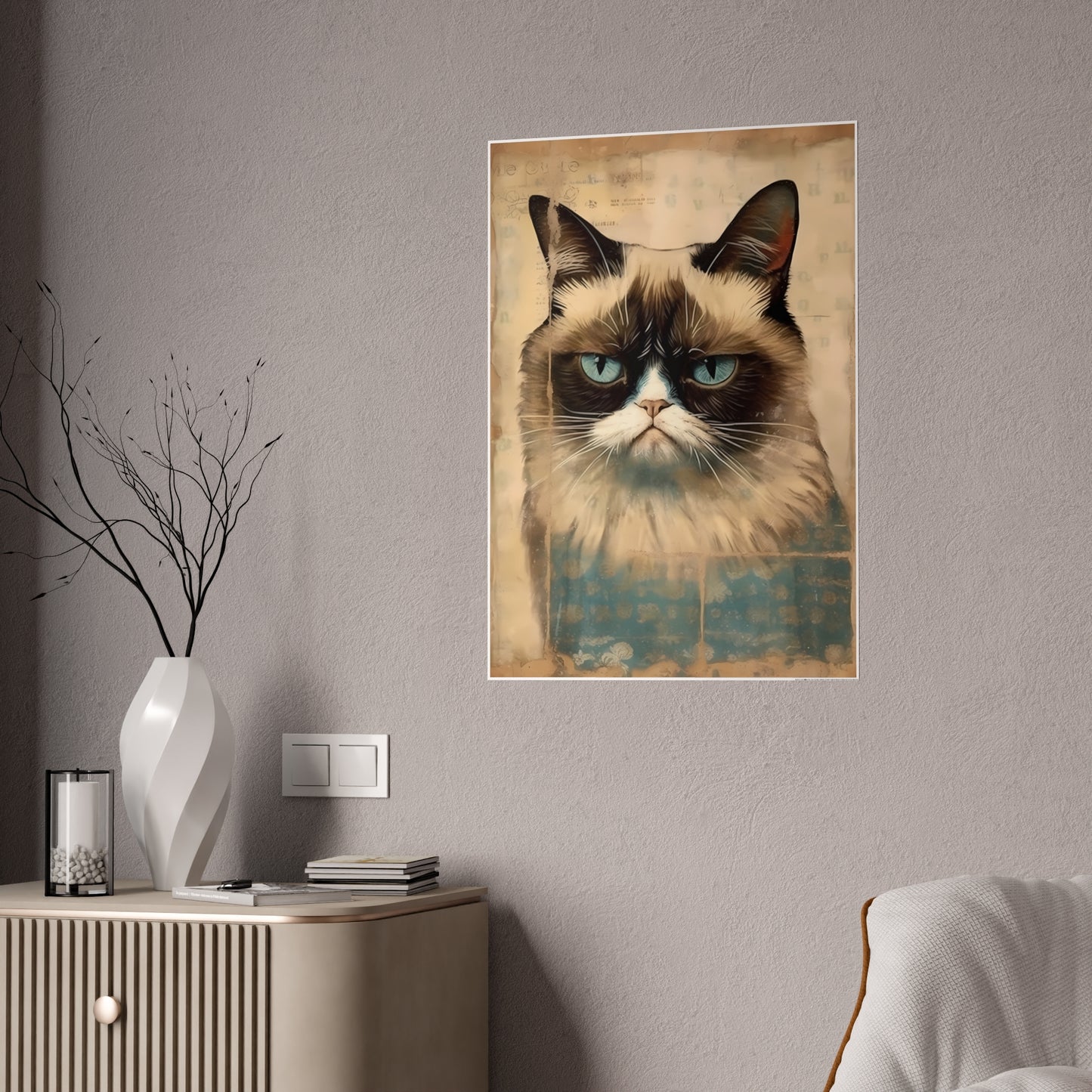 Grumpy Cat Print Art Poster - Ideal Wall Décor for Cat Lovers - VYBE Shop