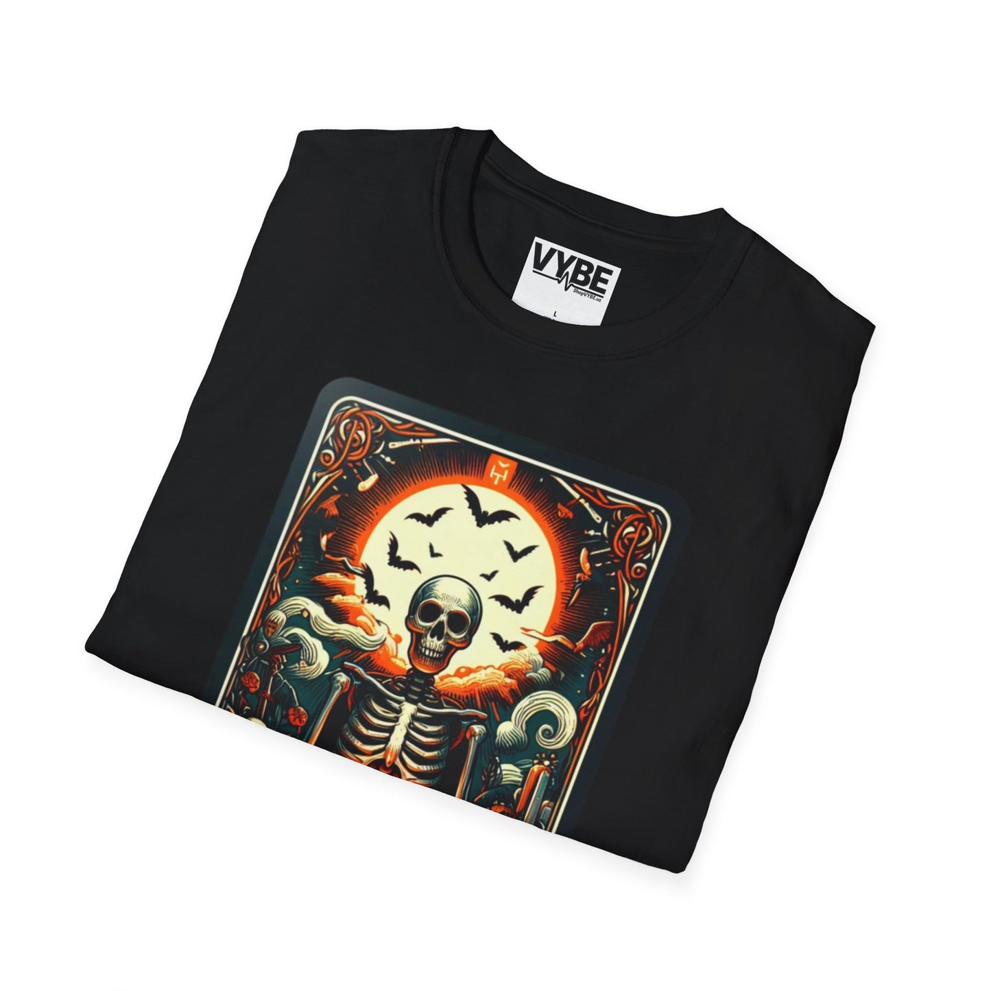 Halloween Skeleton Tarot T-Shirt - Embrace the Spirit of the Season - VYBE Shop