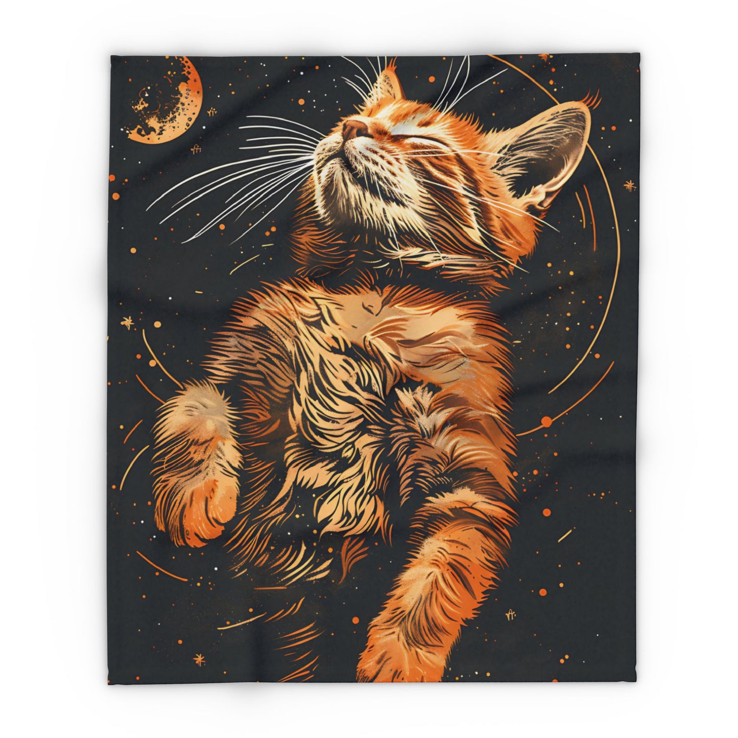Cosmic Cat Fleece Blanket – Cozy Space-Themed Throw, Pet Lover Gift, Home Decor, Cat Lover Blanket, Warm Gift for All Occasions - VYBE