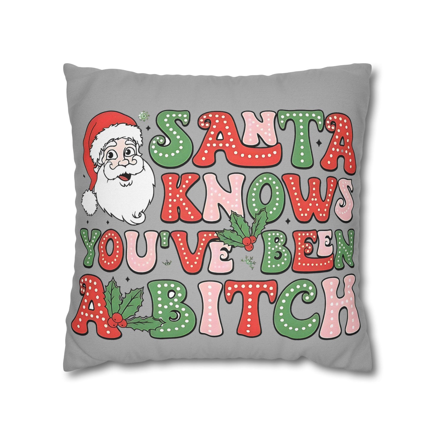 Funny Christmas Pillowcase - Santa Knows You've Been A Bit... Unique Decorative Accent for Holiday Decor, Perfect Gift for Friends and Family - VYBE Shop