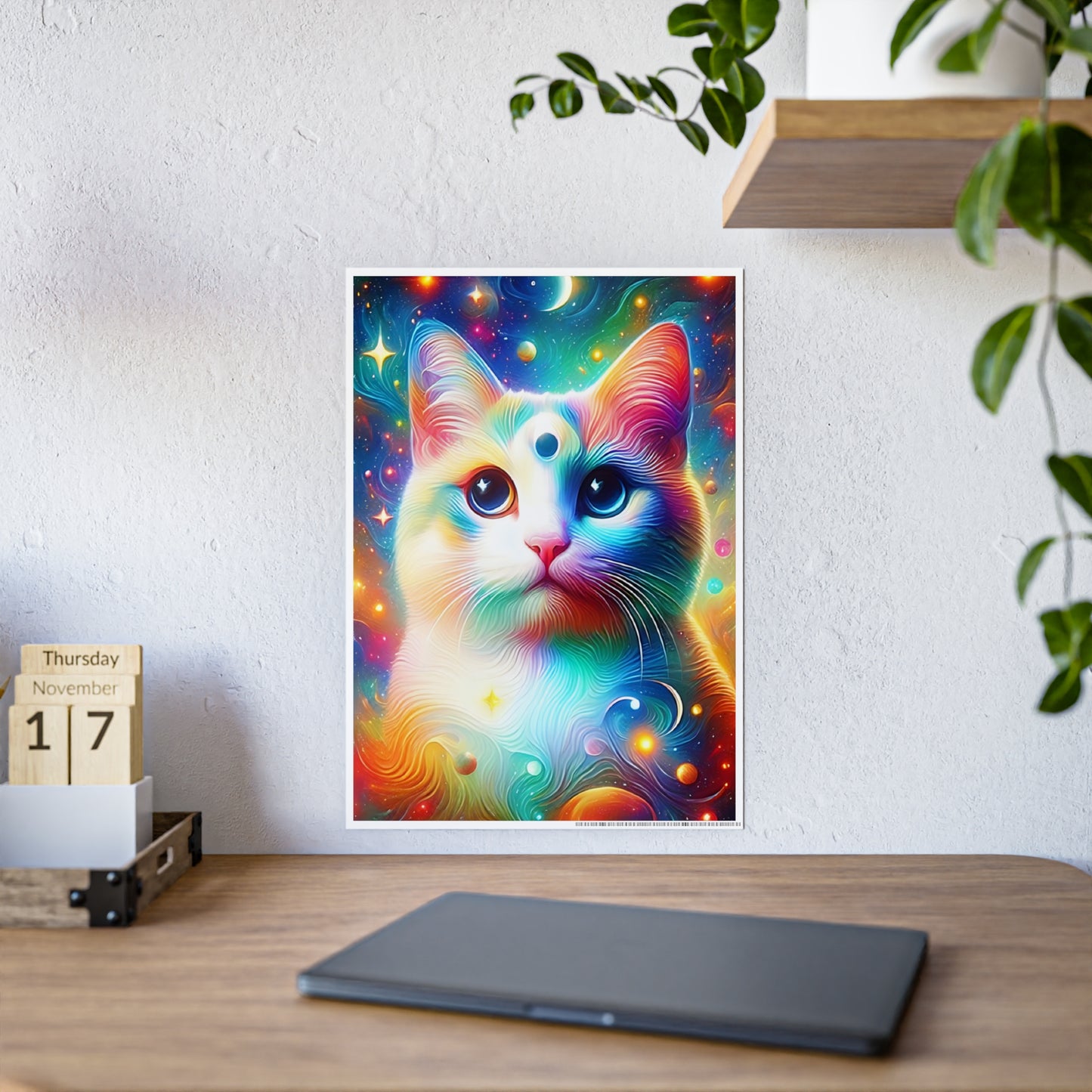 Colorful Cat Poster - Vibrant Home Decor, Pet Lover Gift, Wall Art, Cat Lover Decor, Vibrant Art Print - VYBE Shop