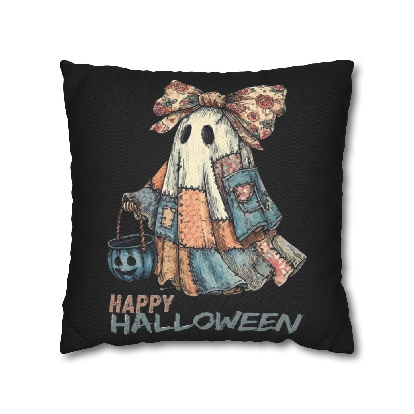 Halloween Ghost Pillowcase, Decorative Cushion Cover, Spooky Home Decor, Fall Gift, Cozy Halloween Accent, Autumn Decoration - VYBE Shop