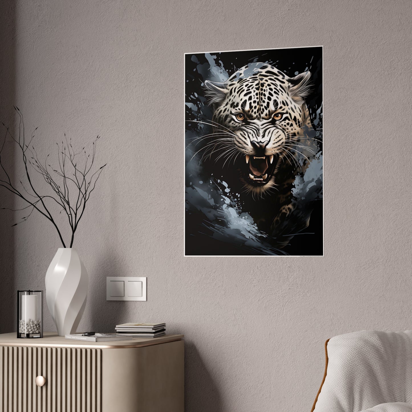 Leopard Wall Art Poster - Fierce Animal Gloss Print for Home Decor and Nature Lovers - VYBE Shop