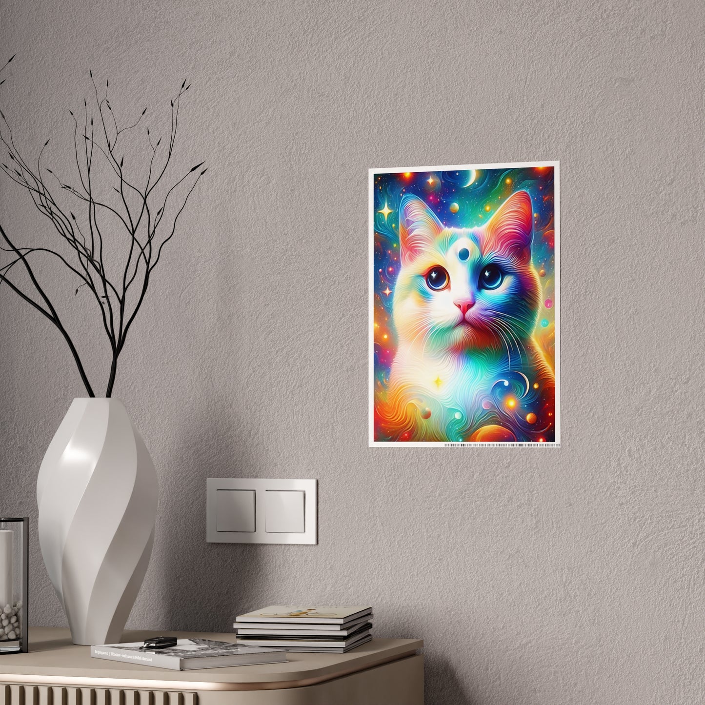 Colorful Cat Poster - Vibrant Home Decor, Pet Lover Gift, Wall Art, Cat Lover Decor, Vibrant Art Print - VYBE Shop