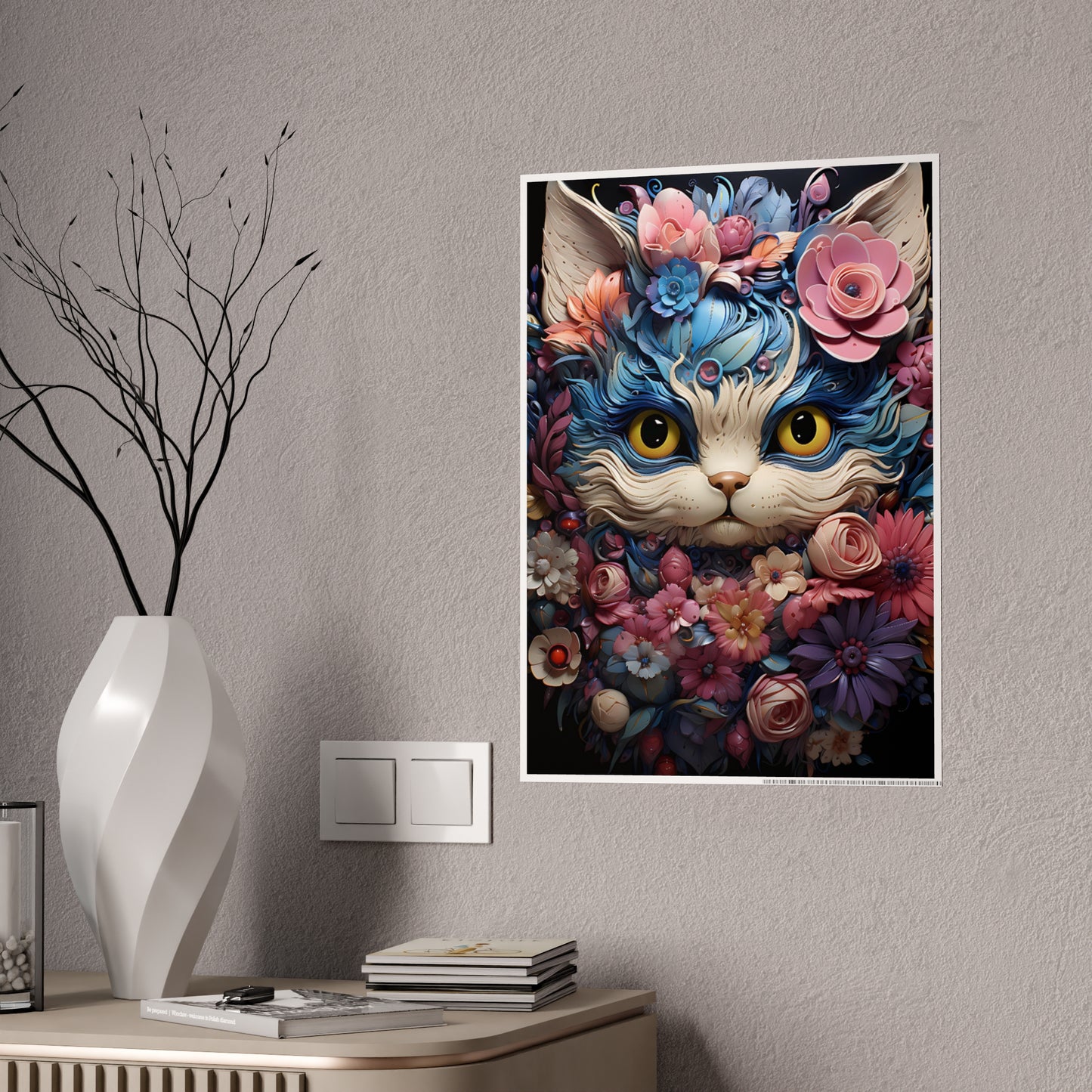 Colorful Cat Art Poster for Whimsical Wall Decor - A Perfect Home Accent - VYBE Shop