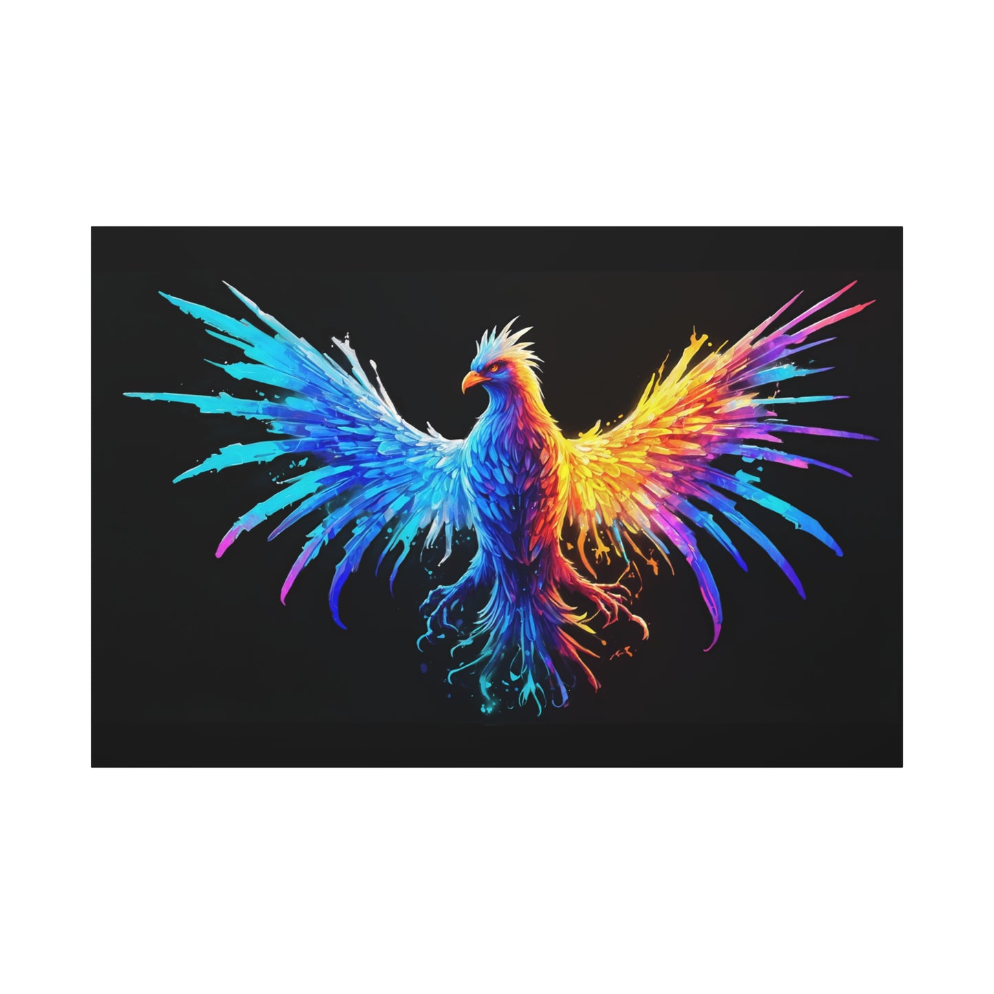 Neon Phoenix Canvas Wall Art | Colorful Home Decor, Inspirational Artwork, Gift for Art Lovers, Unique Wall Hanging - VYBE Shop