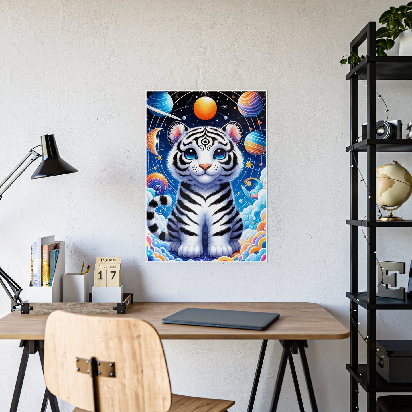 Vibrant Tiger Art - Colorful Animal Gloss Poster - VYBE Shop