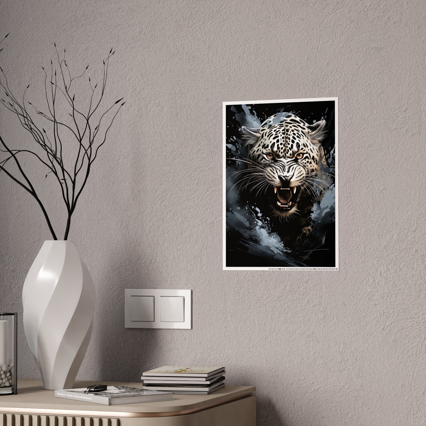Leopard Wall Art Poster - Fierce Animal Gloss Print for Home Decor and Nature Lovers - VYBE Shop