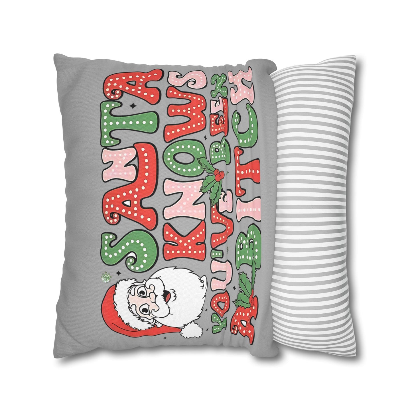 Funny Christmas Pillowcase - Santa Knows You've Been A Bit... Unique Decorative Accent for Holiday Decor, Perfect Gift for Friends and Family - VYBE Shop
