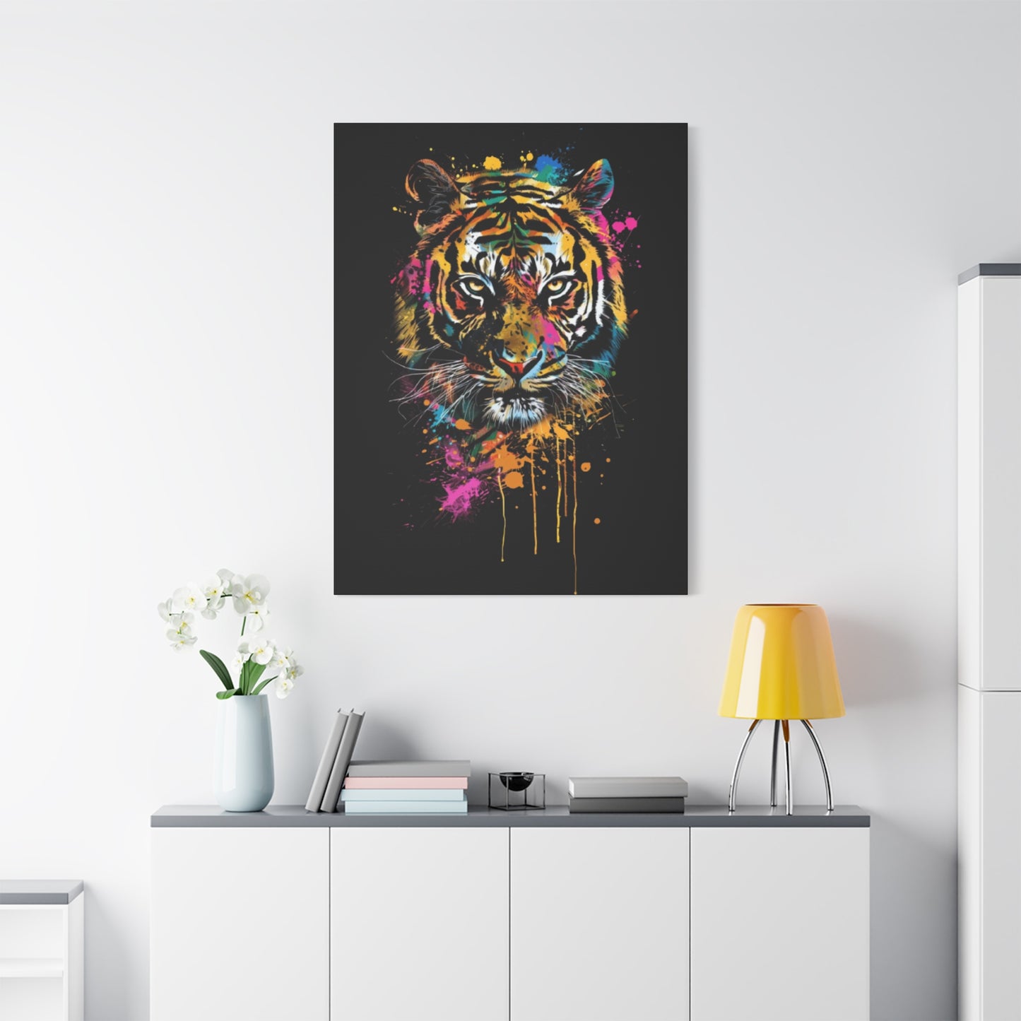 Neon Tiger Canvas Art, Colorful Wall Décor, Modern Home Decor, Wildlife Art, Gift for Animal Lovers - VYBE Shop