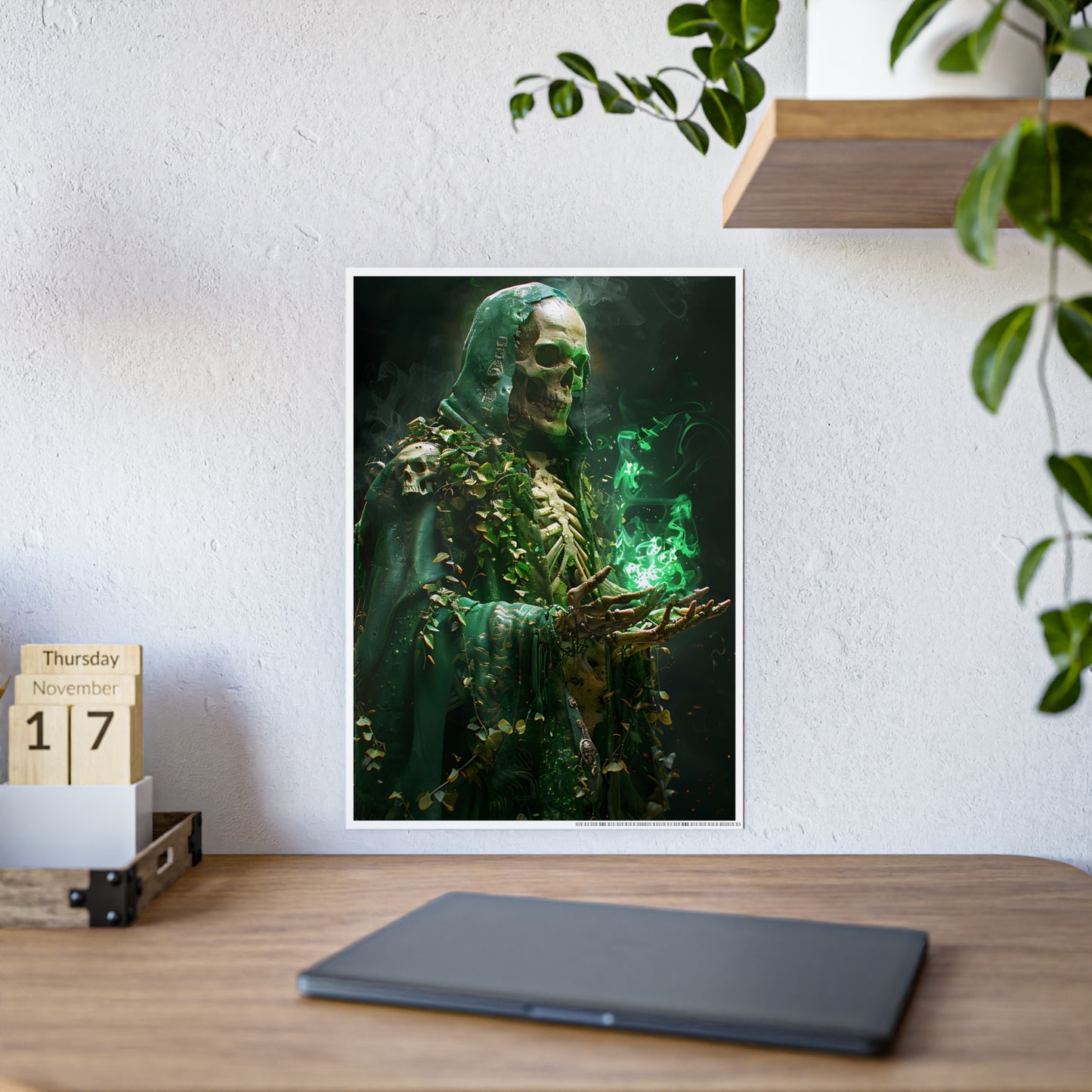 Skeleton Art Poster - Eerie Gothic Glassy Wall Art for Unique Home Decor - VYBE Shop
