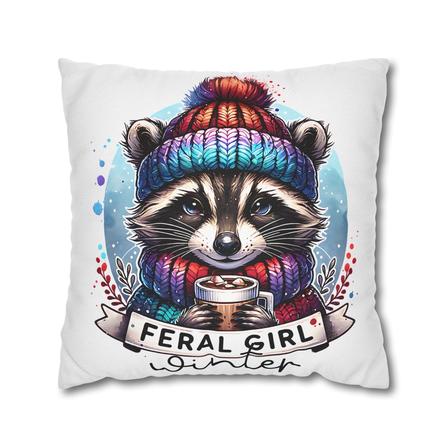 Feral Girl Winter Pillowcase - Cozy Decor for Animal Lovers, Perfect Winter Chill Vibe Home Accent Cushion Cover - VYBE Shop