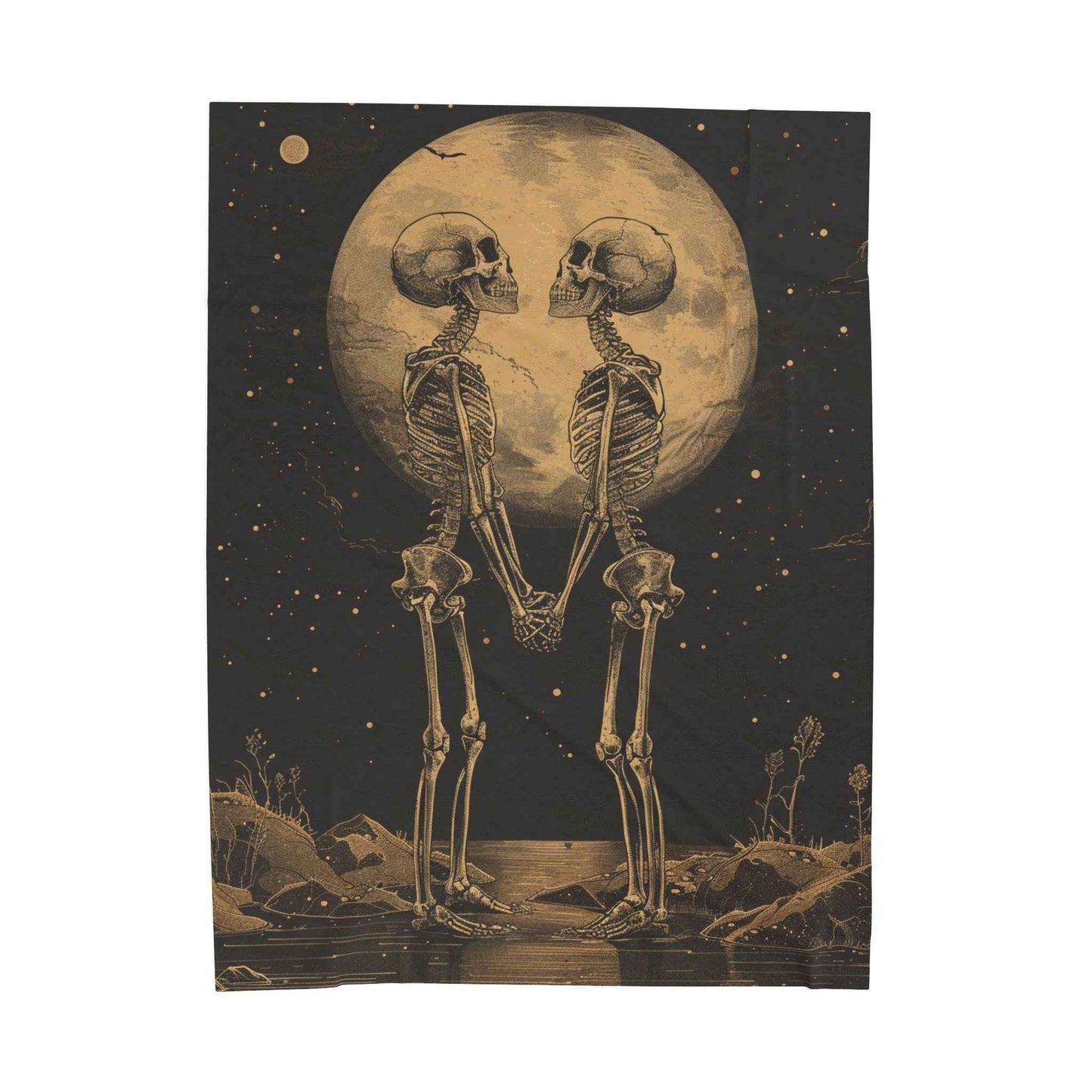 Romantic Skeleton Plush Blanket for Cozy Nights