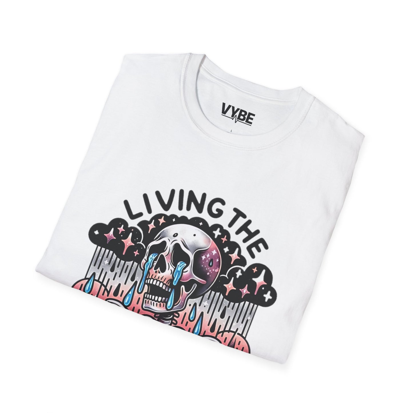 Funny- Living the Dream Skull Graphic T-Shirt - VYBE Shop