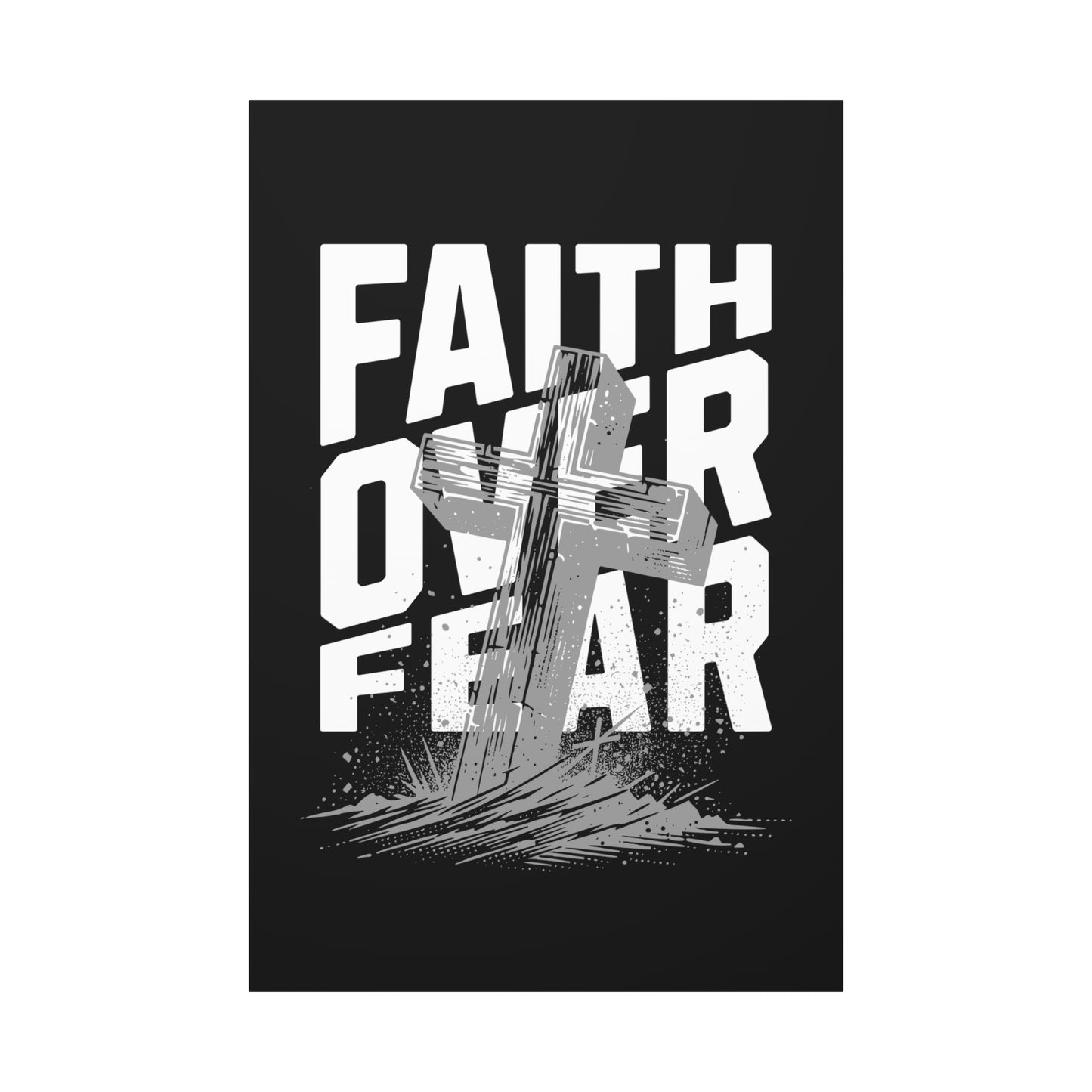Religion- Faith Over Fear Canvas Print, Inspirational Wall Art, Religious Home Decor - VYBE Shop