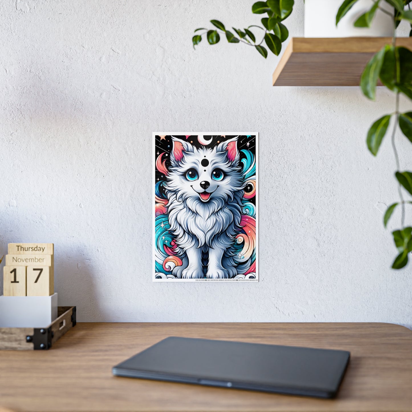 Glossy Wolf Art Poster, Colorful Animal Poster - VYBE Shop