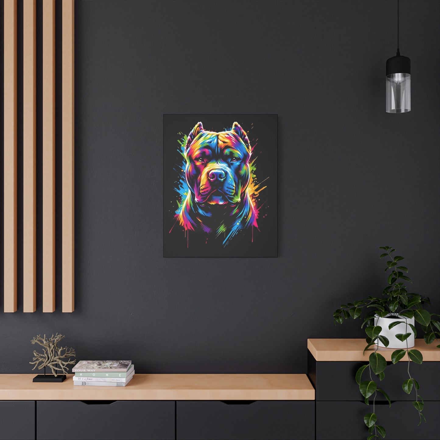 Vibrant Dog Art Canvas, Colorful Dog Portrait, Pet Lover Decoration, Home Wall Décor, Unique Gift for Dog Owners, Colorful Animal Wall Art - VYBE Shop