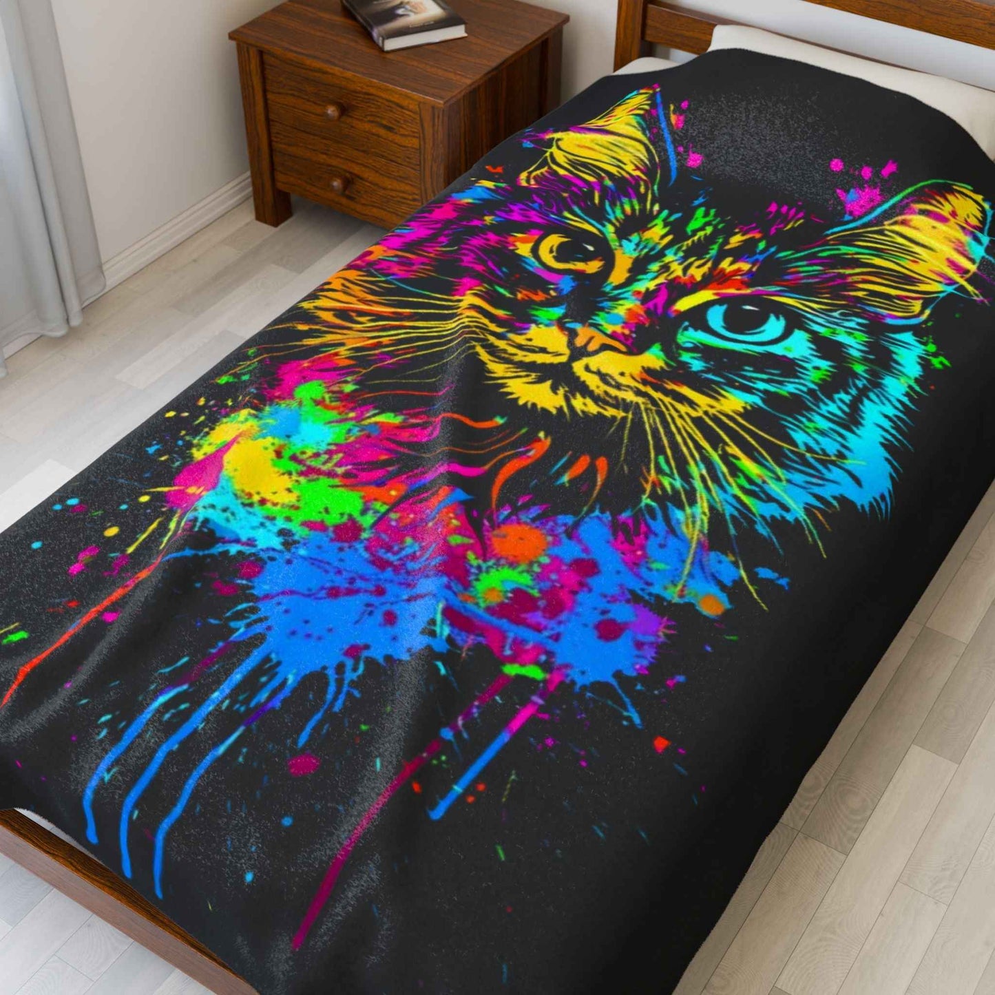 Colorful Cat Plush Blanket