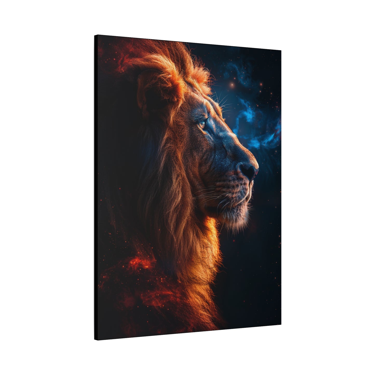 Galactic Lion Canvas Art Print, Cosmic Wall Decor, Animal Lover Gift, Unique Home Decoration, Inspirational Artwork - VYBE Shop