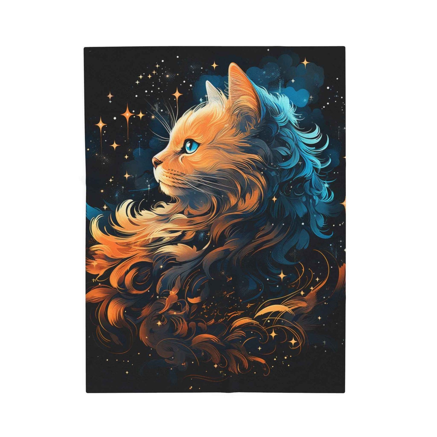 Cosmic Cat Plush Blanket