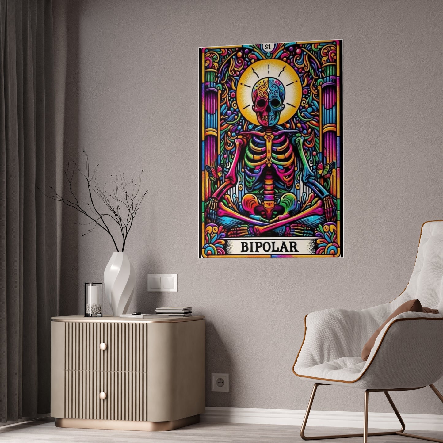 Vibrant Bipolar Tarot Poster - Funny Wall Art for Unique Home Decor - VYBE Shop