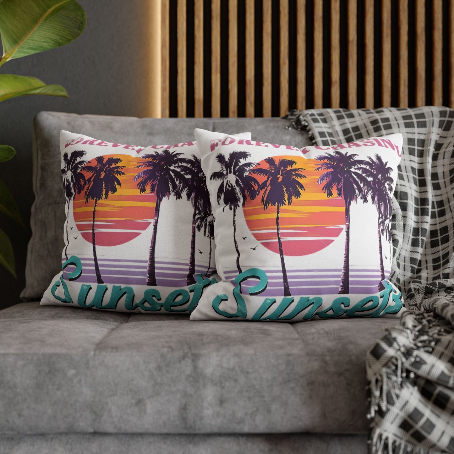 Sunset Chaser Pillowcase for Tropical Decor and Beach Vibes - Perfect Home Accent and Gift for Sunset Lovers - VYBE Shop