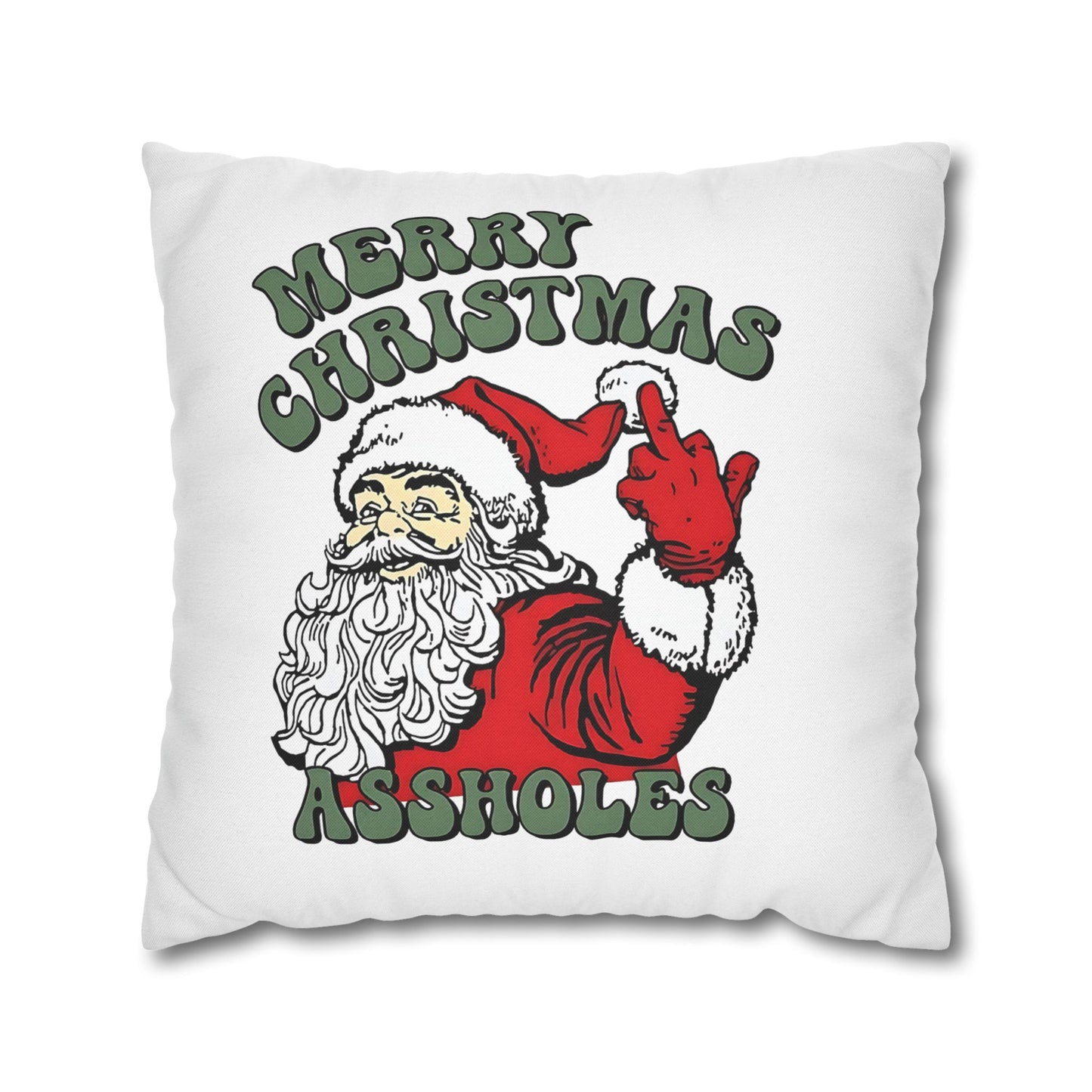 Funny Holiday Pillowcase, Merry Christmas Pillow, Quirky Christmas Decor, Santa Pillow, Gift for Friends, Home Decor - VYBE Shop