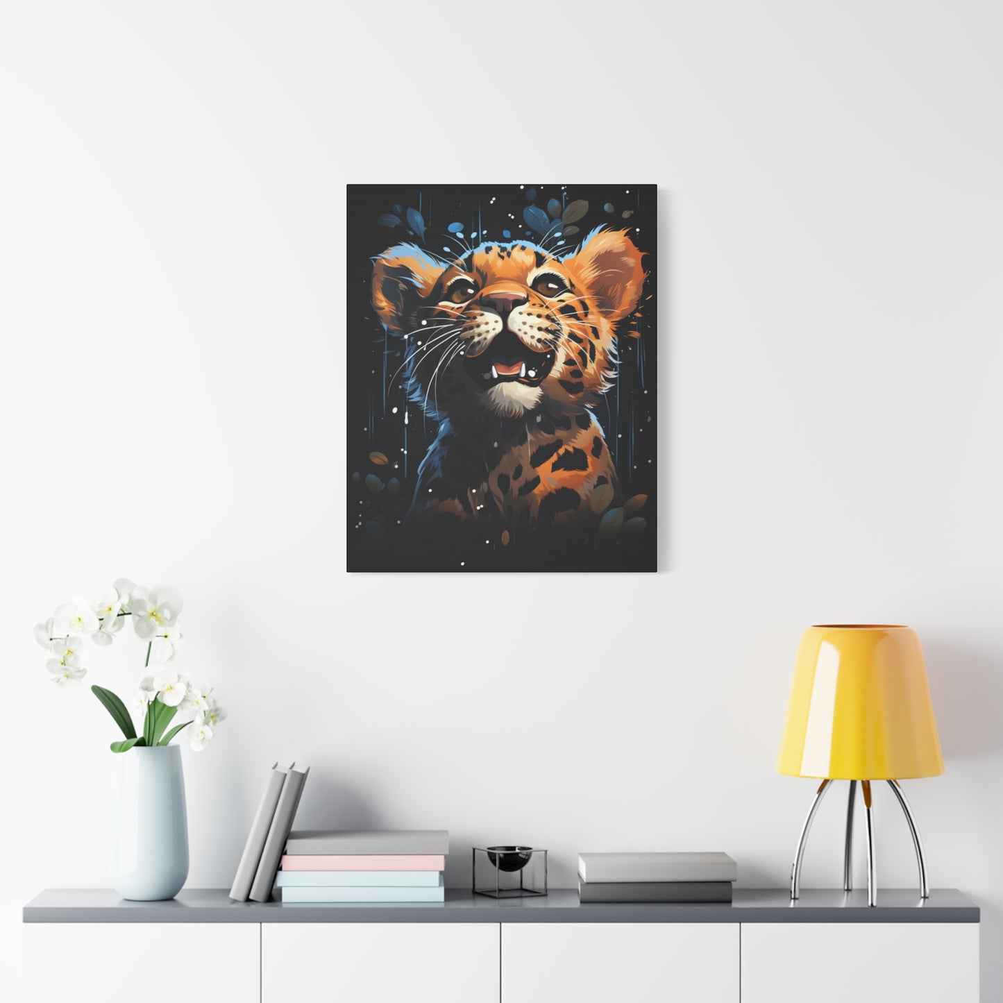 Whimsical Canvas Art, Cute Leopard Wall Decor, Animal Lover Gift, Kids Room Wall Art, Safari Theme Decor - VYBE Shop