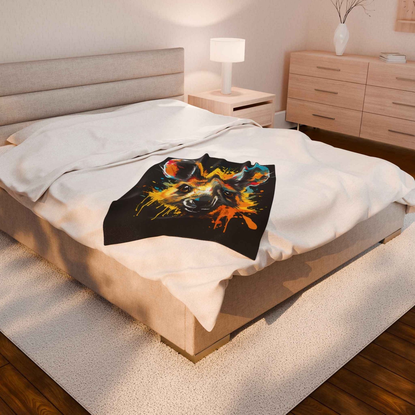Colorful Kangaroo Plush Blanket
