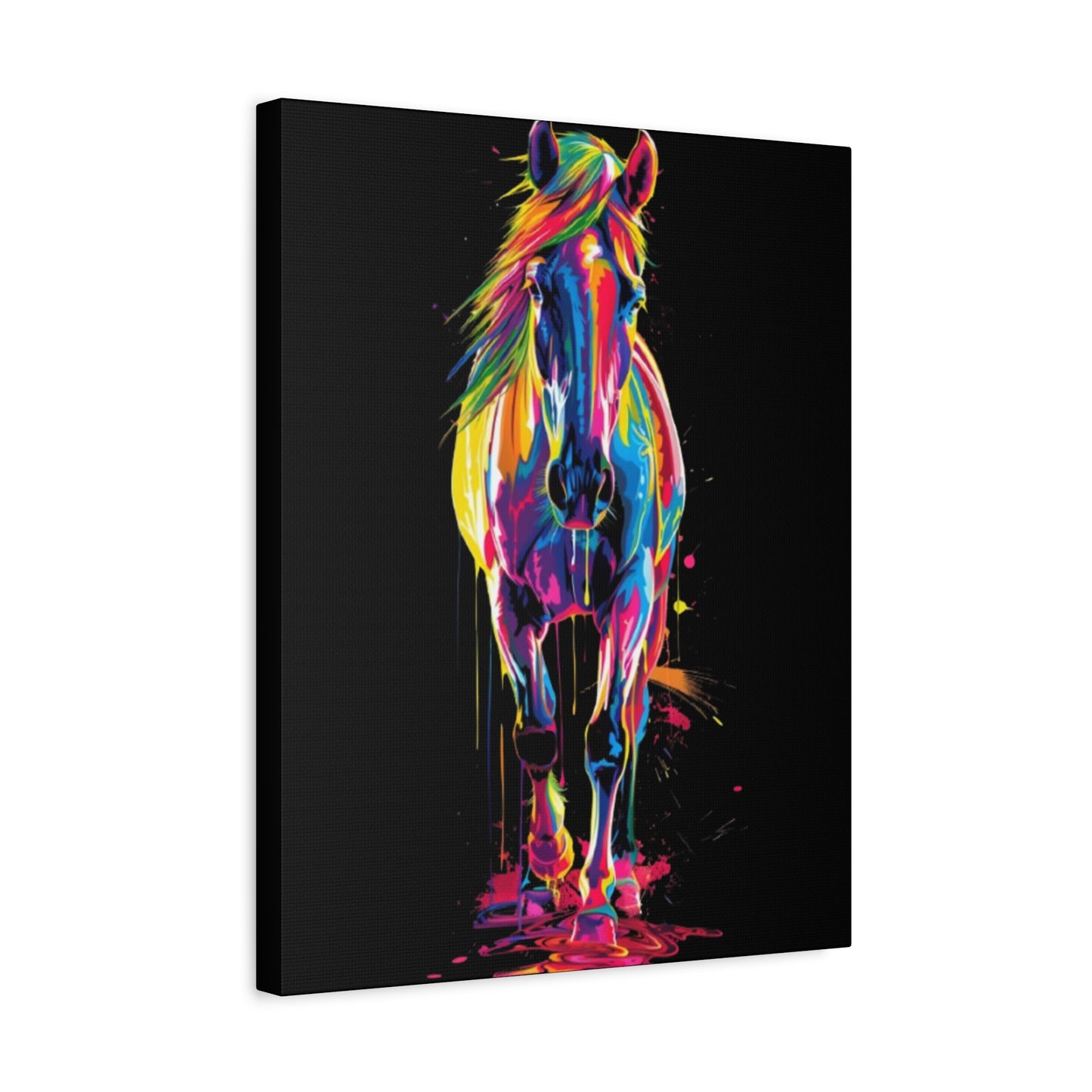Neon Horse Canvas Art Print, Colorful Wall Decor for Animal Lovers, Horse Lover Gift, Equine Home Decor, Art for Kids Room - VYBE Shop