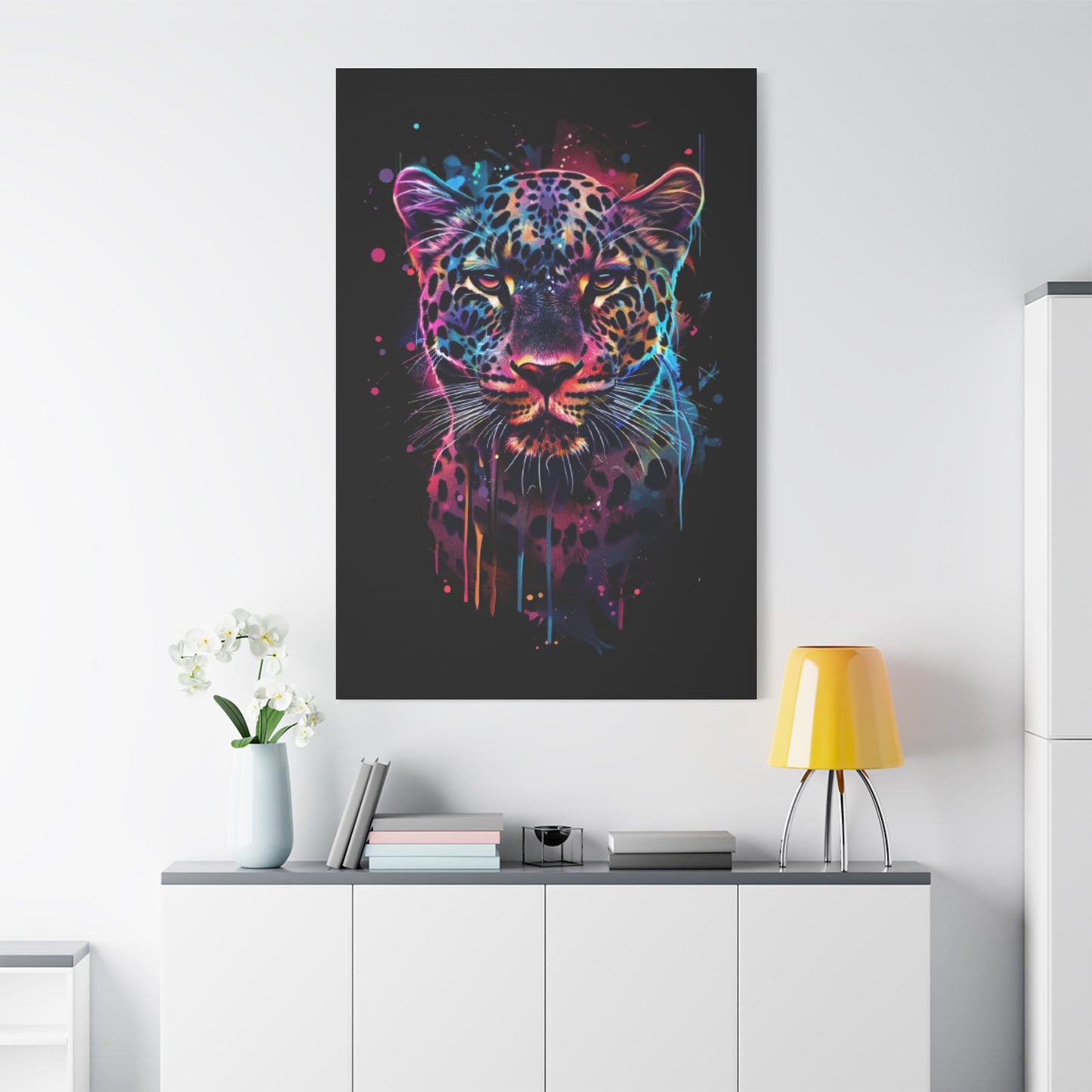Colorful Leopard Canvas Wall Art, Home Decor, Animal Lovers Gift, Vibrant Artwork, Living Room Decoration, Unique Art Piece - VYBE Shop