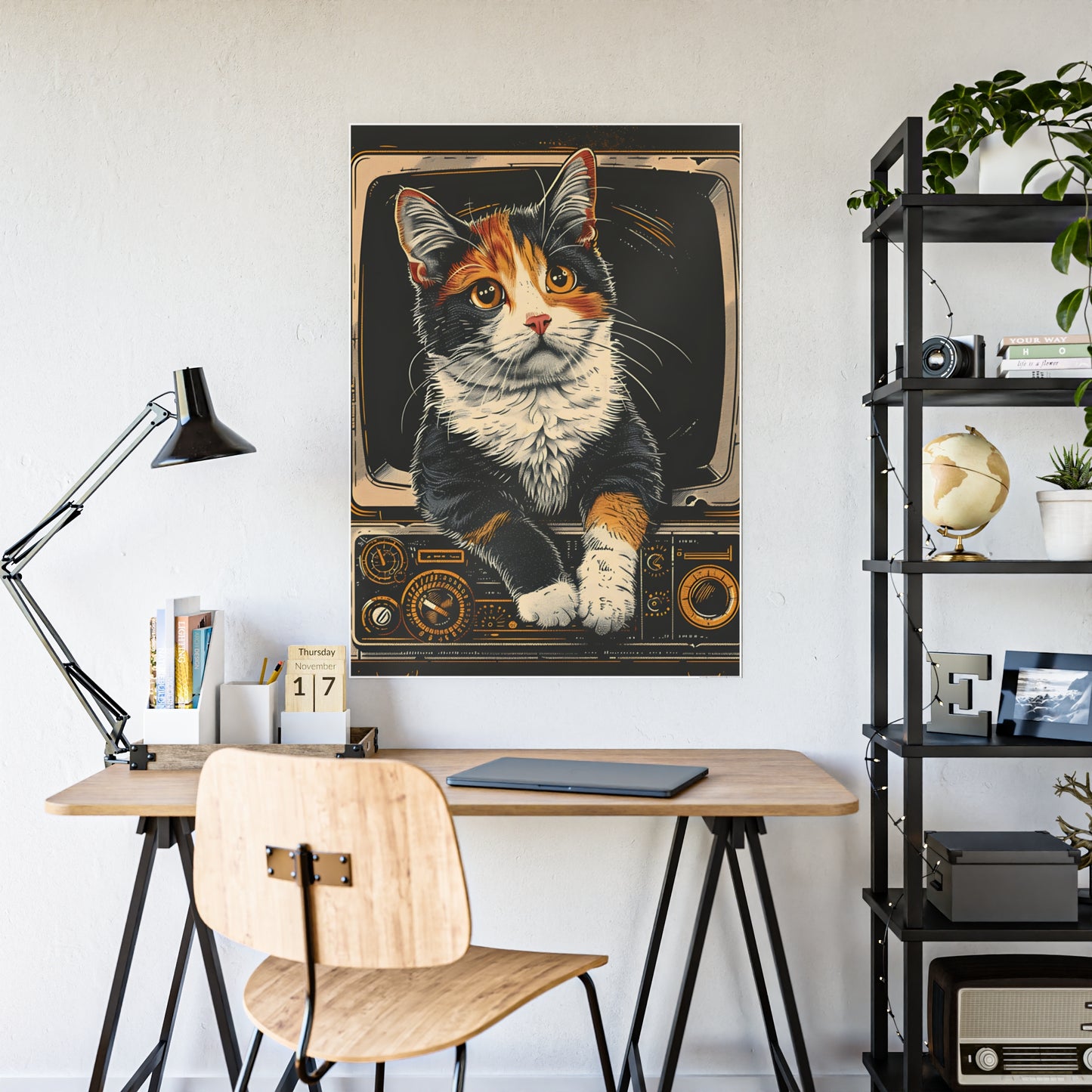 Cat Charming Cat Gloss Poster, Cat Lover Wall Art, Vintage Style Cat Print - VYBE Shop