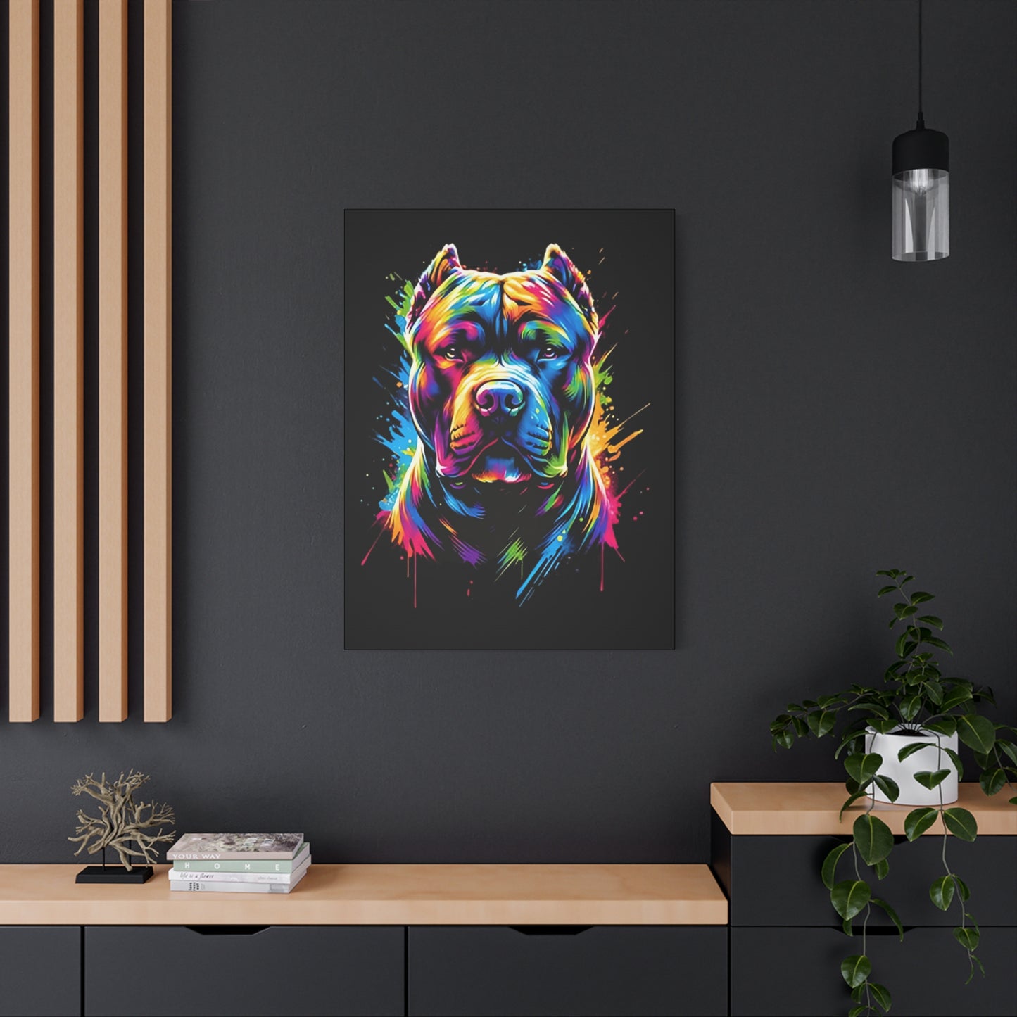 Vibrant Dog Art Canvas, Colorful Dog Portrait, Pet Lover Decoration, Home Wall Décor, Unique Gift for Dog Owners, Colorful Animal Wall Art - VYBE Shop