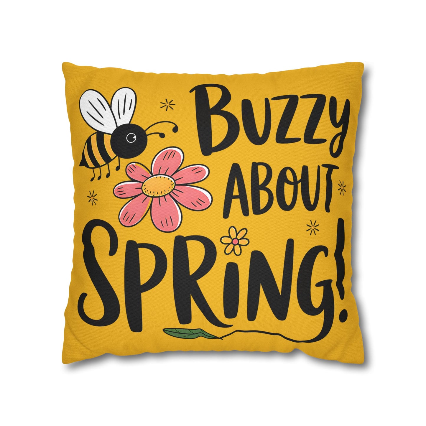 Buzzing Spring Pillowcase - Bee Themed Decorative Cushion Cover for Spring Home Decor and Floral Accent Gifts - VYBE Shop