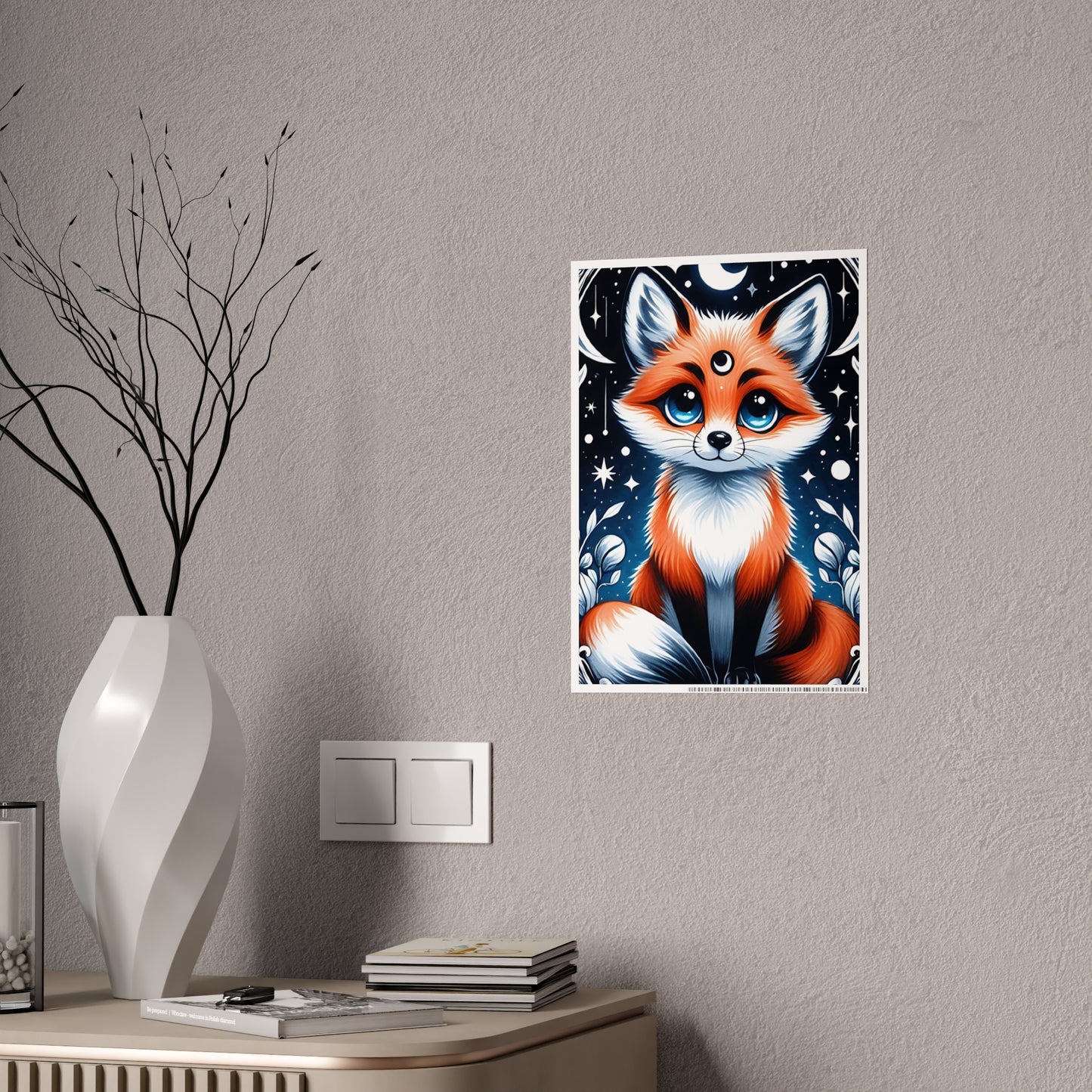 Glossy Fox Art Poster, Cute Animal Poster - VYBE Shop