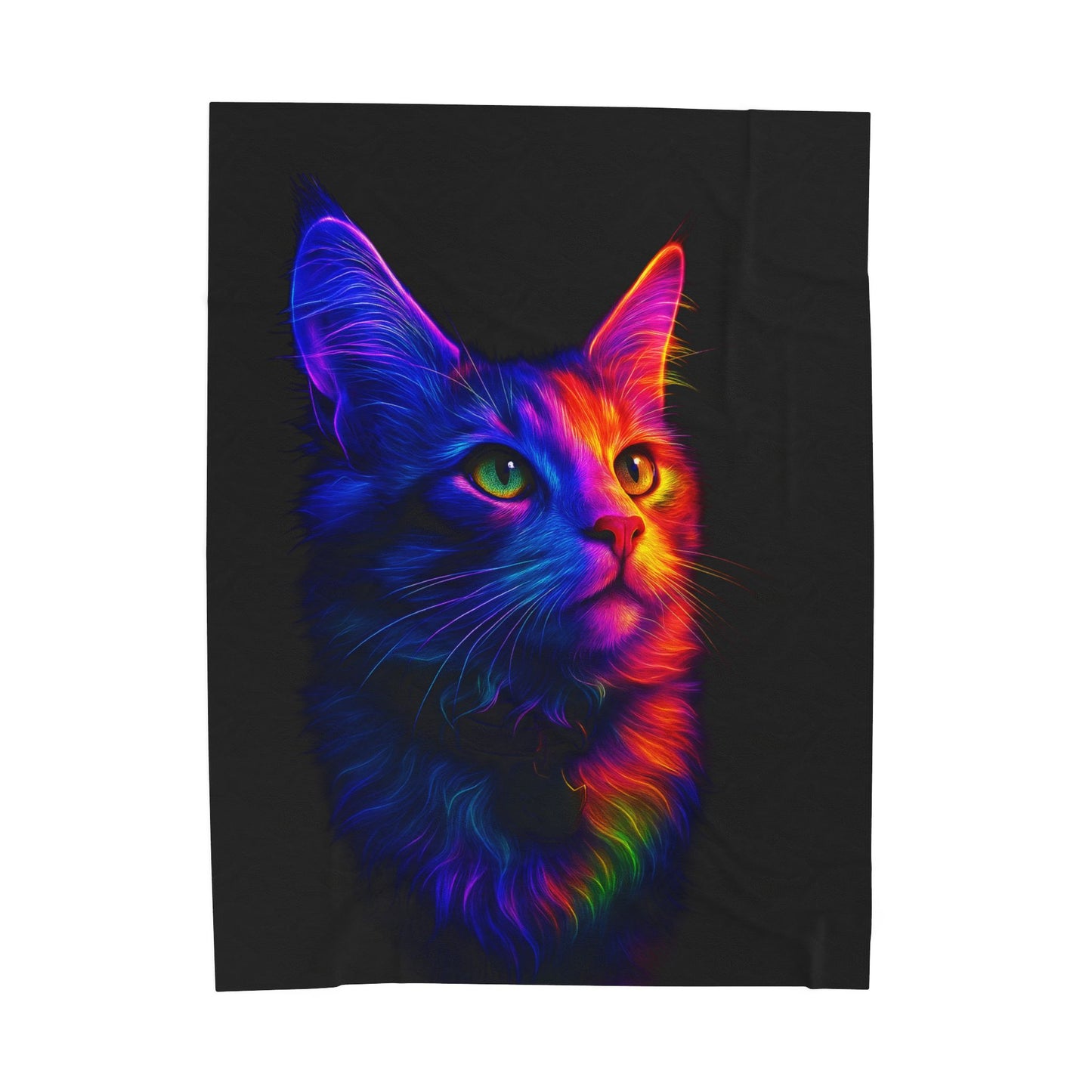 Neon Cat Velvet Blanket - VYBE Shop