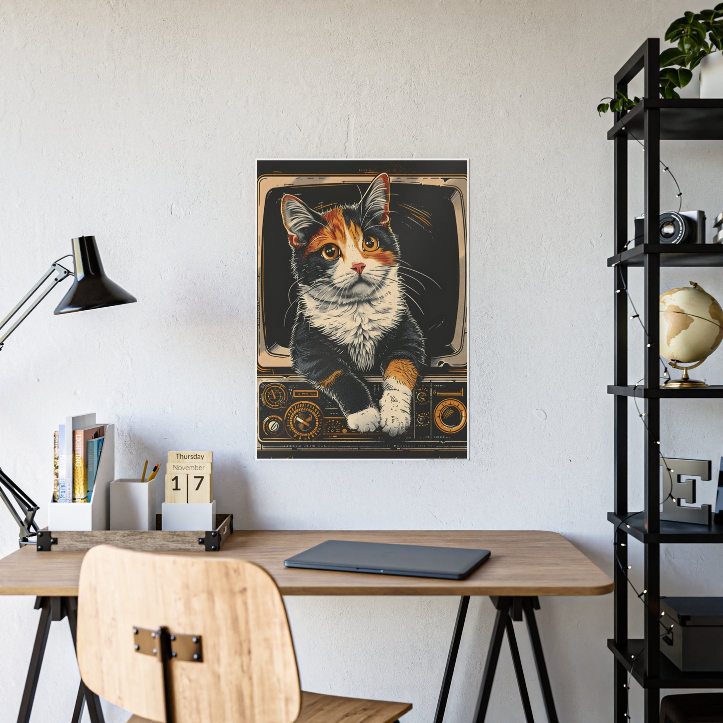 Cat Charming Cat Gloss Poster, Cat Lover Wall Art, Vintage Style Cat Print - VYBE Shop